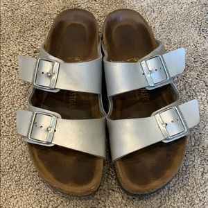 Metallic Silver Birkenstock’s